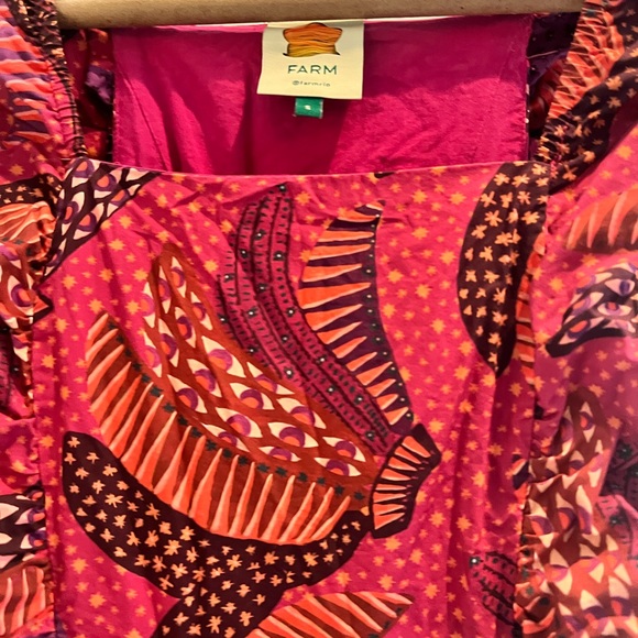 Farm Rio wild bananas, ruffled midi dress - Picture 6 of 7